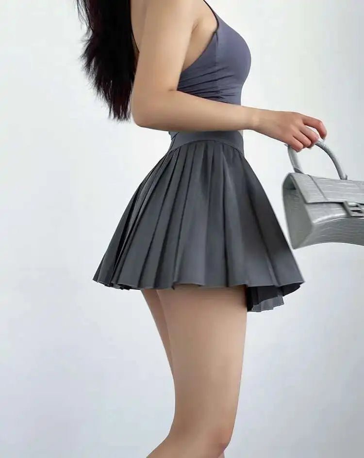 Preppy WOMENGAGA American Style Style High Waisted Slim Pleated Skirt For Women's Summer Ballet Skirt Fashion Women QI9Y - SN Wigs & More