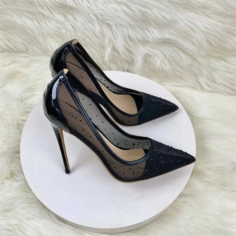 Pretty Mesh Chaussures-Femm Talon Fashion. Trending Job Shoes Studded  Sexy Stiletto Women's High Heels