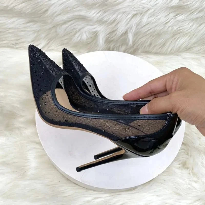 Pretty Mesh Chaussures-Femm Talon Fashion. Trending Job Shoes Studded  Sexy Stiletto Women's High Heels