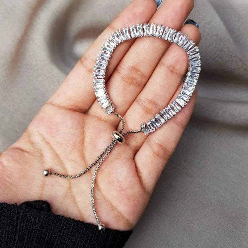 Princess cut Tennis Bracelet Wholesale Classical Trendy Women Jewelry 2.5x5mm Rectangle Zircon Chain multi-color Adjustable