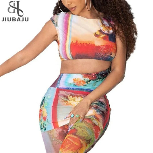 Print Sleeveless Backless Hollow Out Sexy Slim Mini Dress 2024 Summer Women Fashion Dress