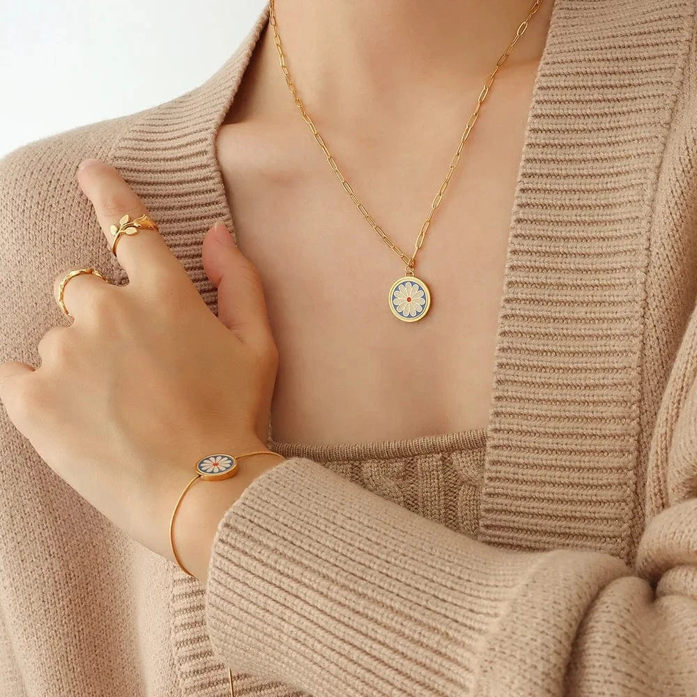 Professional Design Jewelry Sets Gold Stainless Steel Plated Christmas for Women 18K Romantic Geometric Custom Size Acceptable