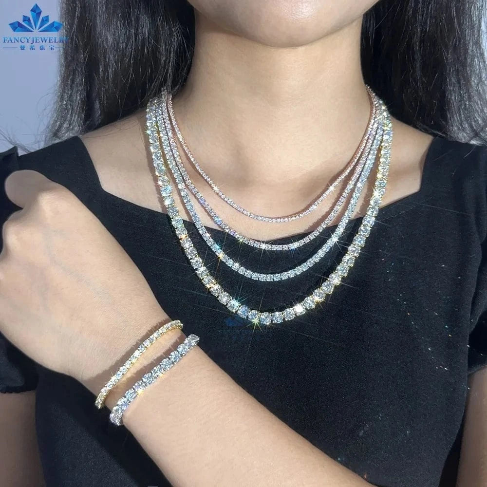 Professional Factory Wholesale D VVS1 Classic White Moissanite 925 Silver Tennis Moissanite Bracelet For Women