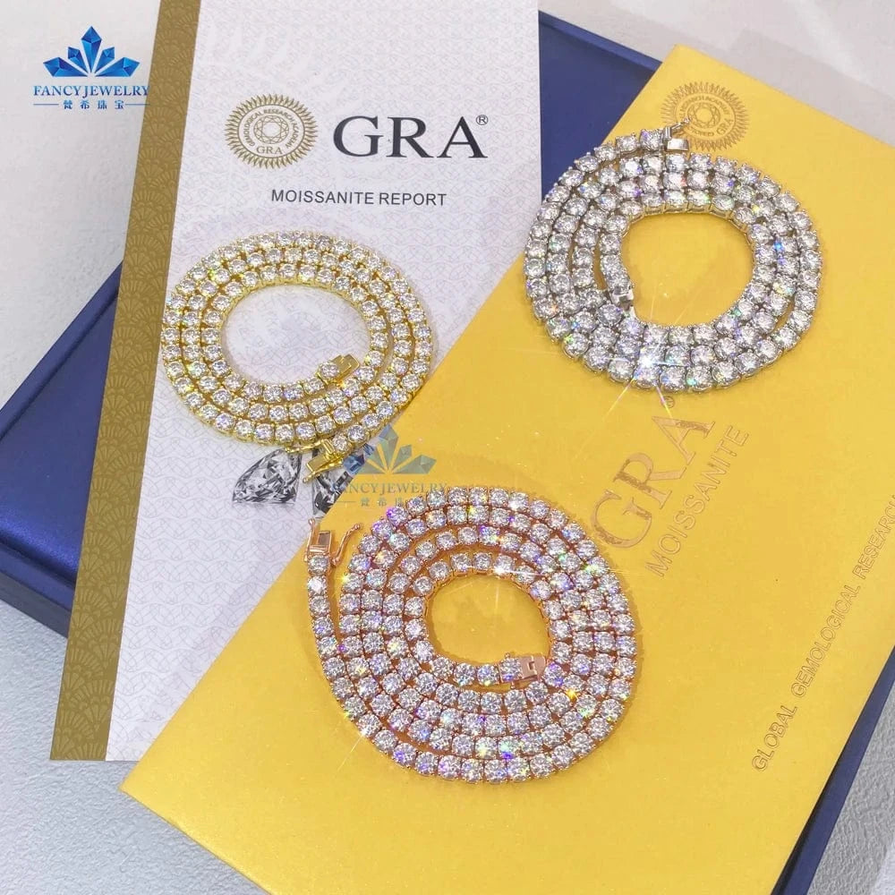 Professional Factory Wholesale D VVS1 Classic White Moissanite 925 Silver Tennis Moissanite Bracelet For Women