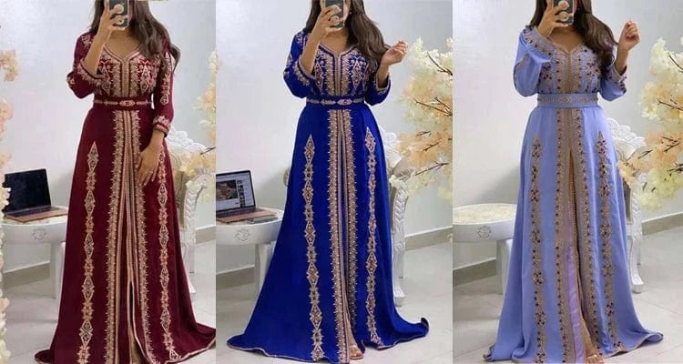 Prom Dresses 2024 Kaftan Abaya Islamic Clothing Embroidery Beaded Kaftan Luxury Dresses Elegant Caftan Marocain Women 1 Piece
