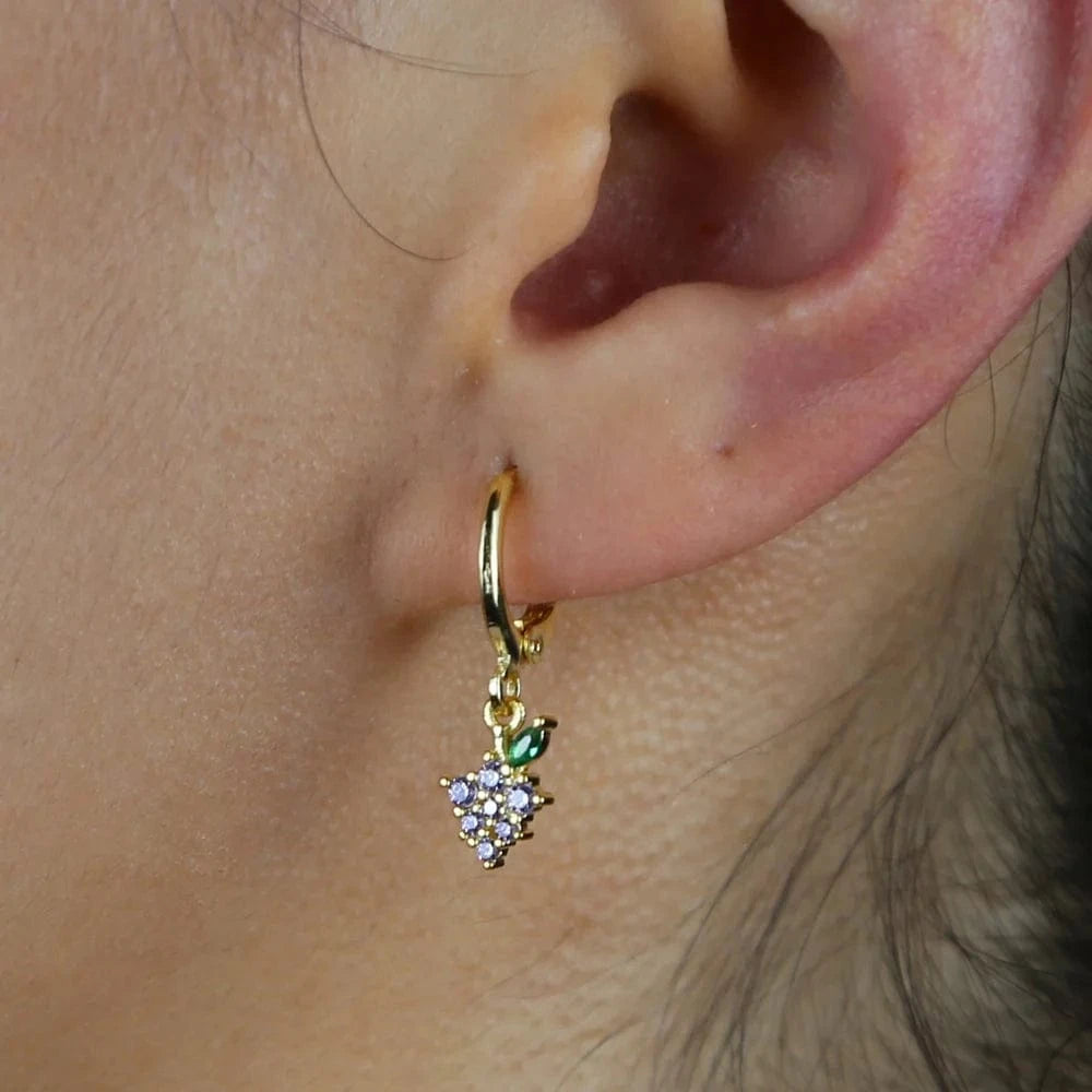 Promotion 2024 summer delicious fruit lovely cute pendant charm small hoop earring girls women