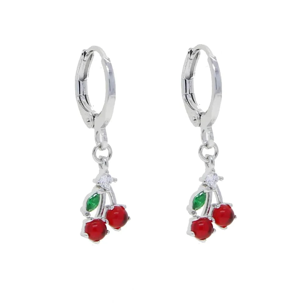 Promotion 2024 summer delicious fruit lovely cute pendant charm small hoop earring girls women