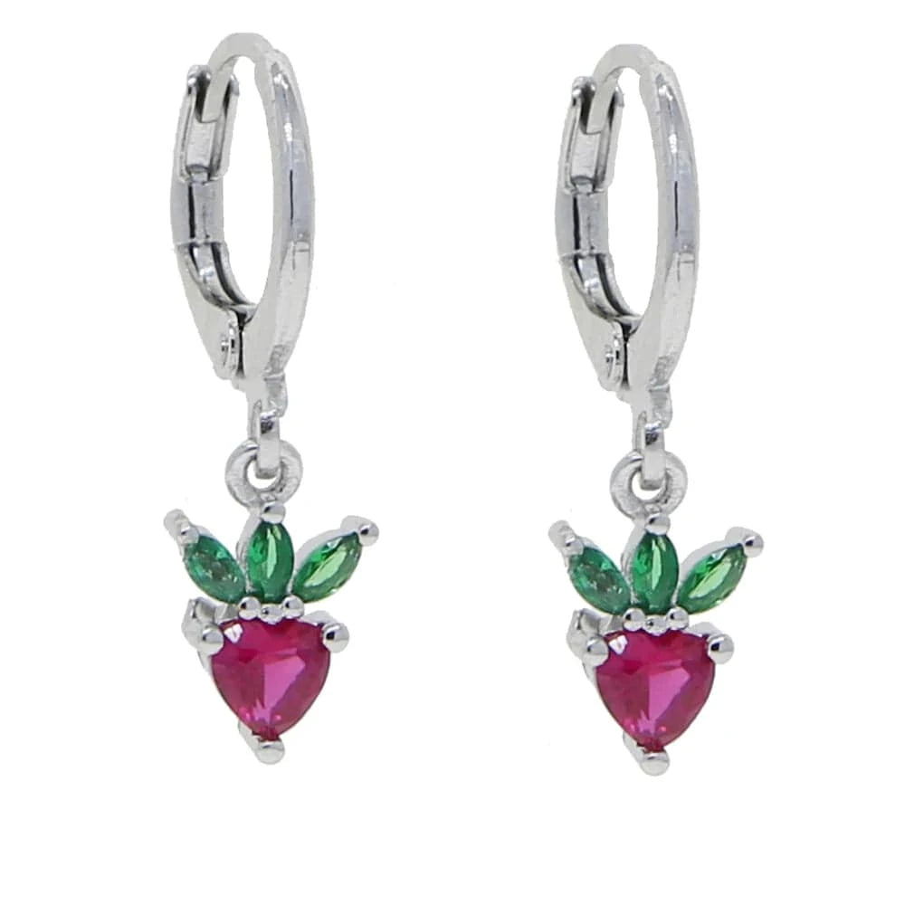Promotion 2024 summer delicious fruit lovely cute pendant charm small hoop earring girls women