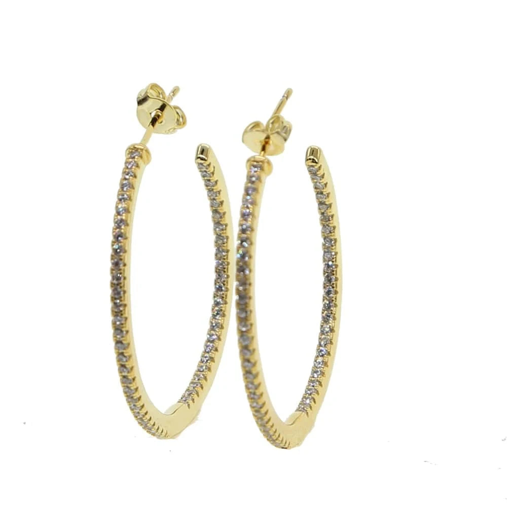 promotion gold plated micro pave cz hoops big small hoop double hoop fashion women Jewelry