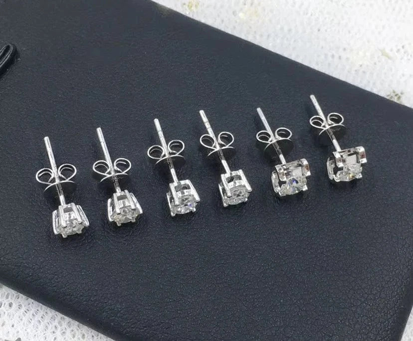 Pure gold jewelry wholesale women trendy single diamond 18k solid gold earring