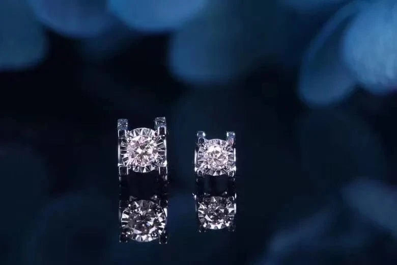 Pure gold jewelry wholesale women trendy single diamond 18k solid gold earring