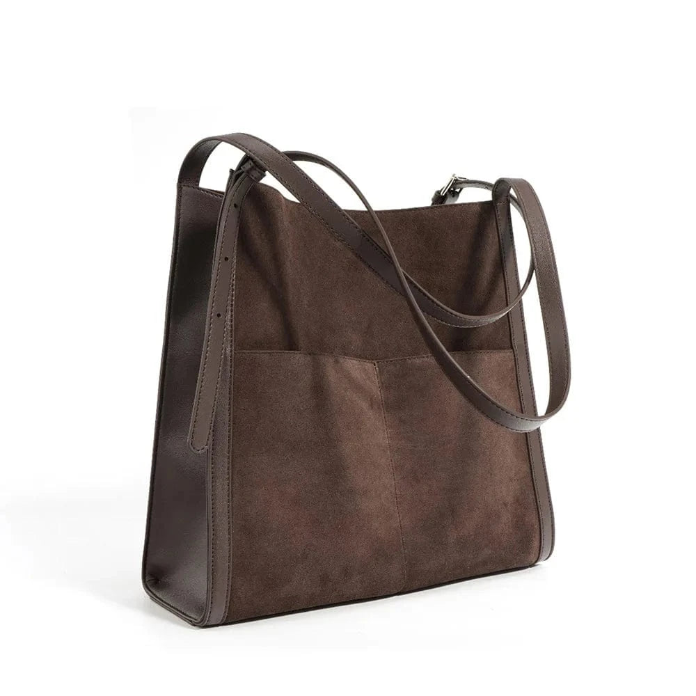 Purple Large Capacity Tote Bag Luxury Handbags Women Bags Designer Suede Leather Ladies Boston Shoulder Bag