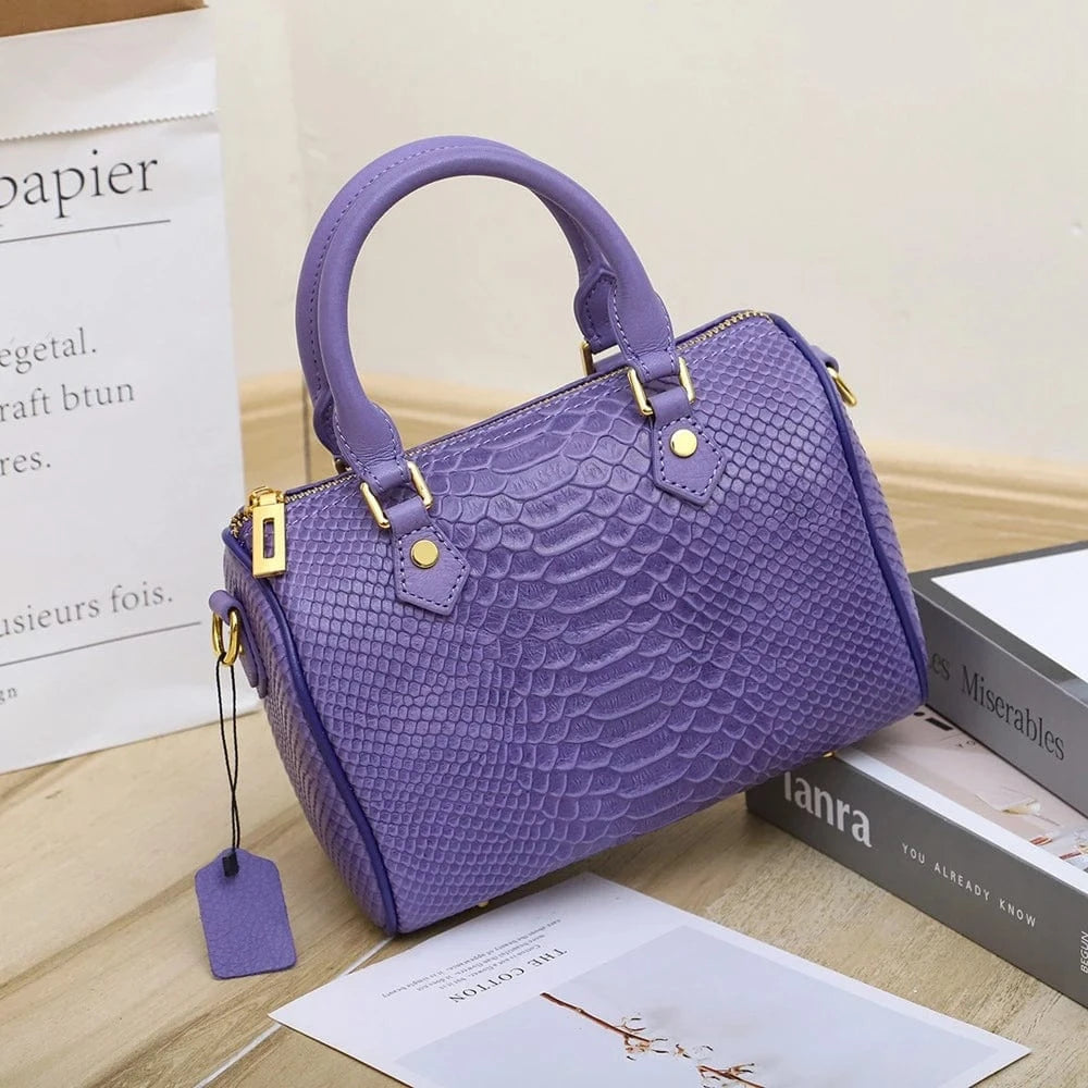 Purple Low Moq Fashion Cheaper Designer Women Shoulder Crossbody Tote Bags Handbags Satchels Genuine Leather For Women Female Luxury
