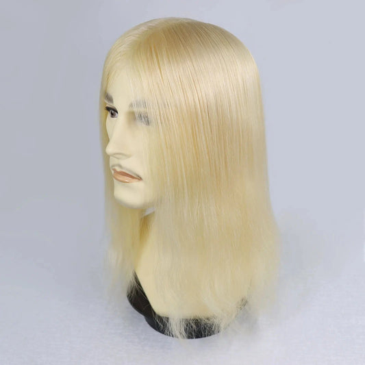 Q6 Base Cap Black Brown Blonde Man Hair Capillary Prosthesis 16 Inch Natural Human Hair V Loop Toupee For Men