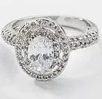 R044-W9 LUOTEEMI Wholesale New Arrival Fashion Women Luxury Wedding Engagement Bridal Oval Cubic Zirconia Ring