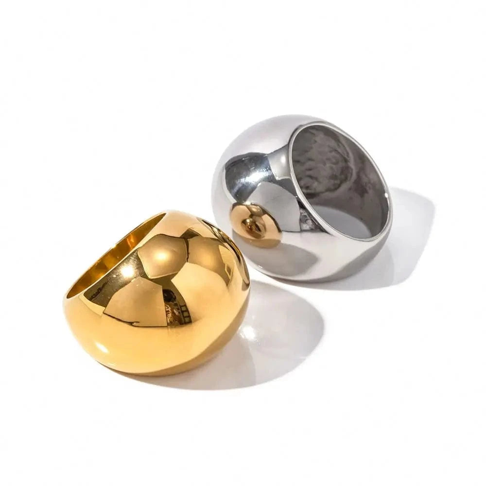 R1868 Chunky Punk Rings 18K PVD Gold Plated Stainless Steel Non-Tarnish Waterproof Irregular Ring Jewelry For Women