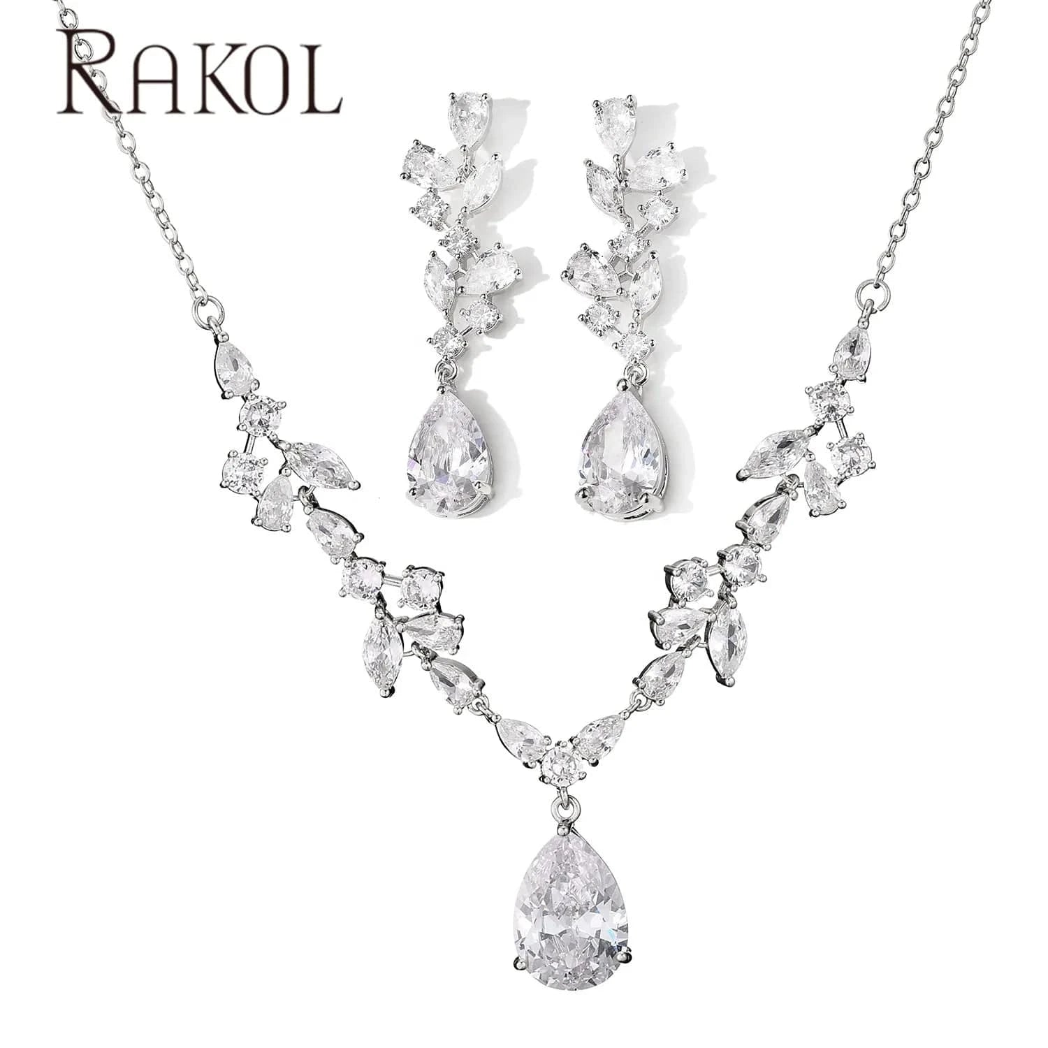 RAKOL 2022 women Dubai gold plated earrings and necklace jewelry set women wedding luxury jewelry accessories bridal jewelry set