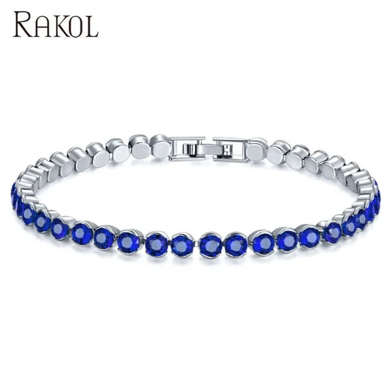 RAKOL APCZB005 new design AAA cubic zircon round stone charm bracelets