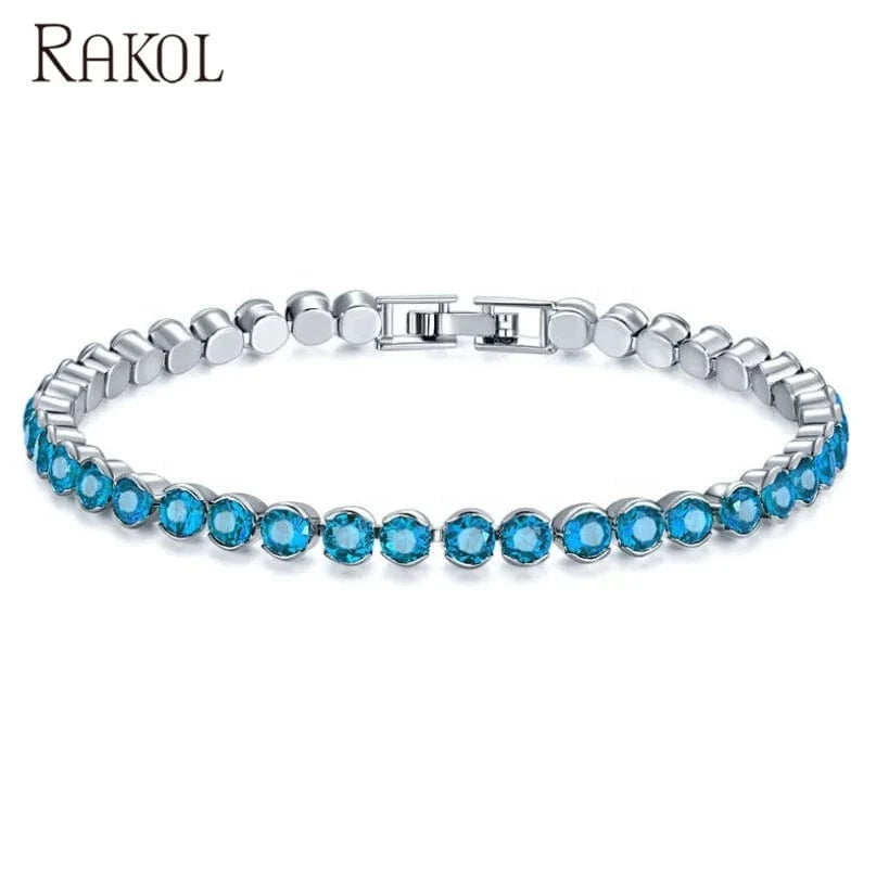 RAKOL APCZB005 new design AAA cubic zircon round stone charm bracelets