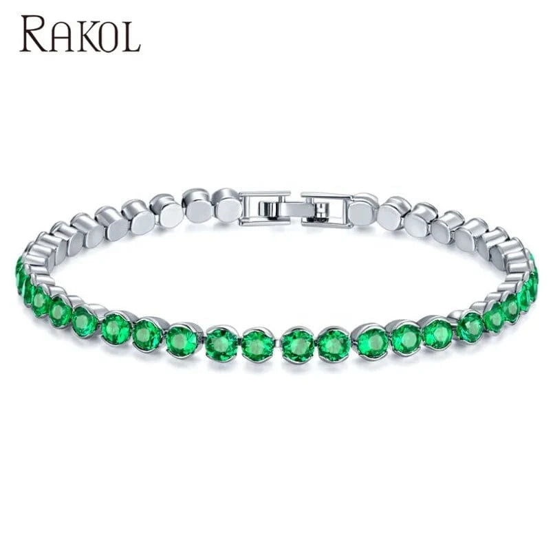 RAKOL APCZB005 new design AAA cubic zircon round stone charm bracelets