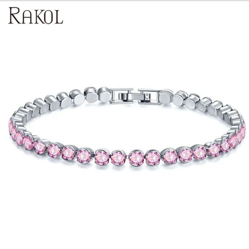 RAKOL APCZB005 new design AAA cubic zircon round stone charm bracelets