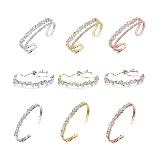 RAKOL BP161 Korean New Designer Fashion Jewelry gold plated  Luxury crystal Zircon Adjustable women Bracelet jewelry  2022