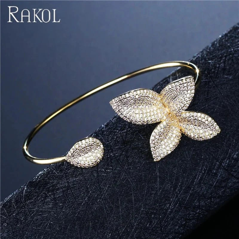 RAKOL BP176 silver zircon bangle new design adjustable bangle