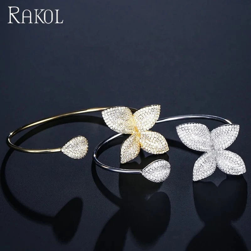 RAKOL BP176 silver zircon bangle new design adjustable bangle