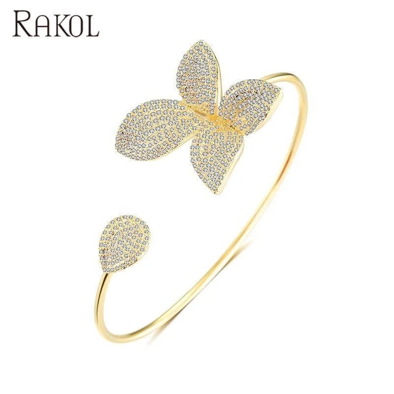 RAKOL BP176 silver zircon bangle new design adjustable bangle