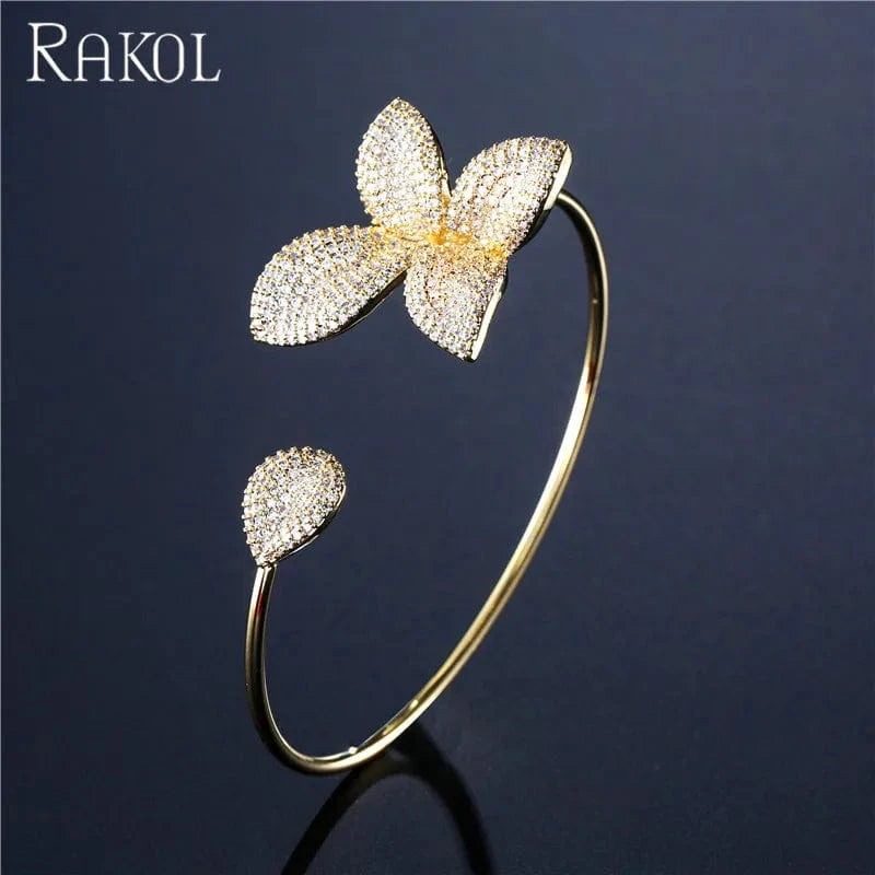RAKOL BP176 silver zircon bangle new design adjustable bangle