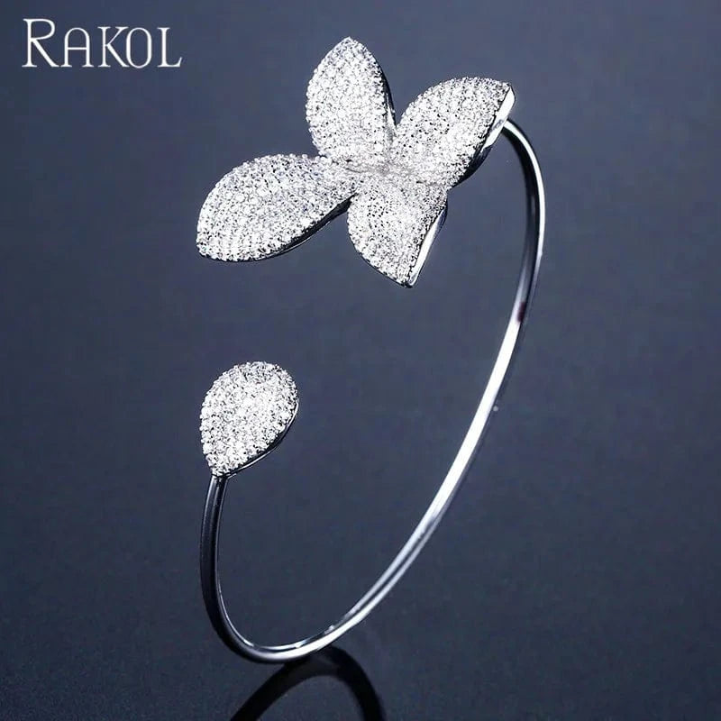 RAKOL BP176 silver zircon bangle new design adjustable bangle