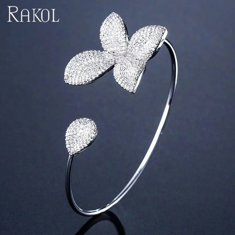 RAKOL BP176 silver zircon bangle new design adjustable bangle