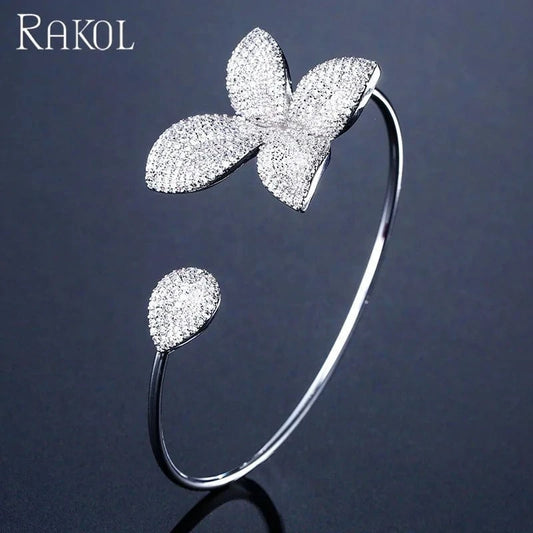 RAKOL BP176 silver zircon bangle new design adjustable bangle