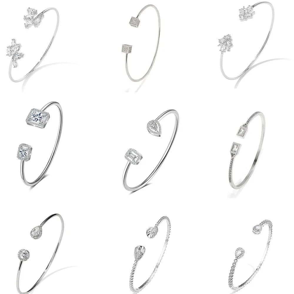 RAKOL BP2212 Fine design minimalist colour gemstone zirconia   dubai bridal adjustable  bangle bracelets jewellery women