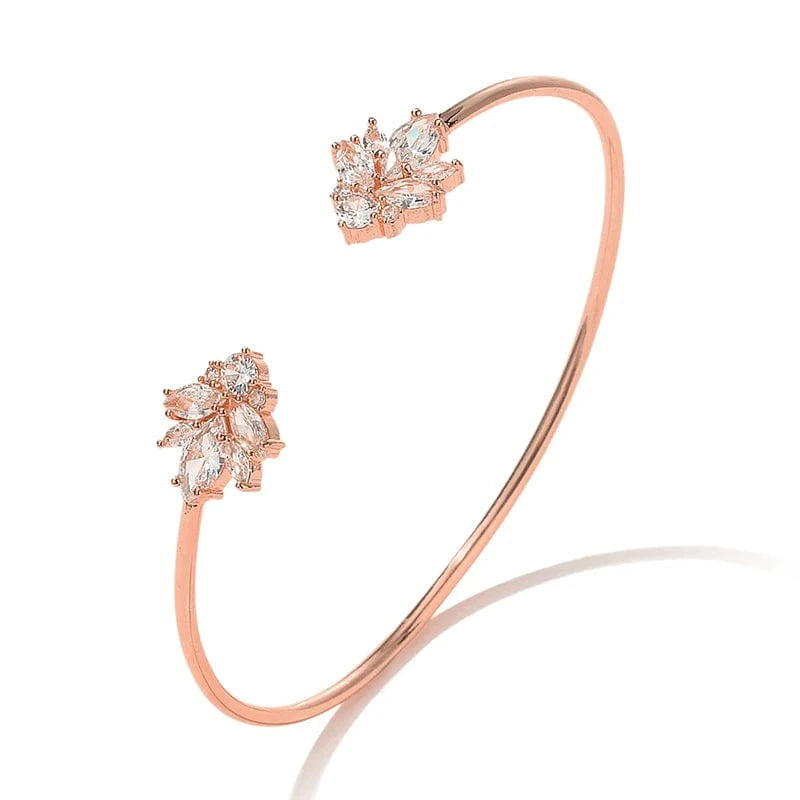 RAKOL BP2212 Fine design minimalist colour gemstone zirconia   dubai bridal adjustable  bangle bracelets jewellery women