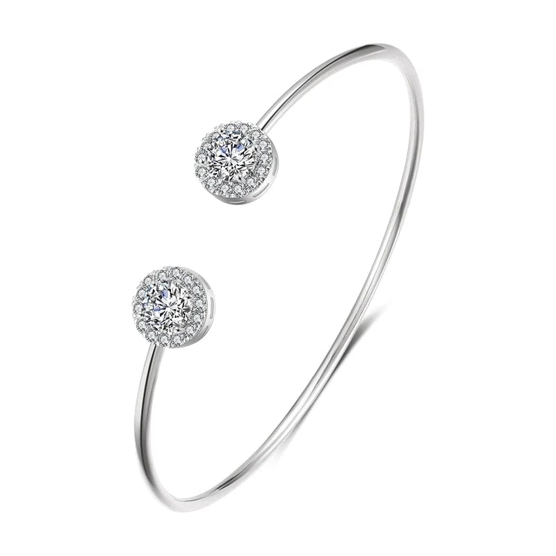 RAKOL BP2212 Fine design minimalist colour gemstone zirconia   dubai bridal adjustable  bangle bracelets jewellery women