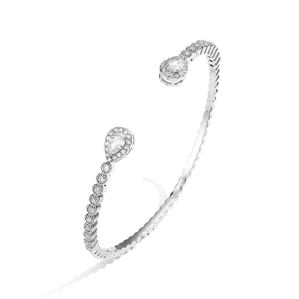 RAKOL BP2212 Fine design minimalist colour gemstone zirconia   dubai bridal adjustable  bangle bracelets jewellery women