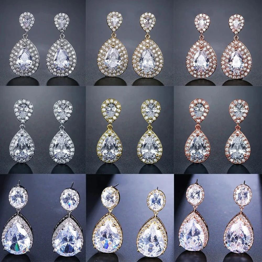 RAKOL EP091 fine jewelry  gold plated cubic zirconia earrings women  diamond drop  studs earrings jewelry