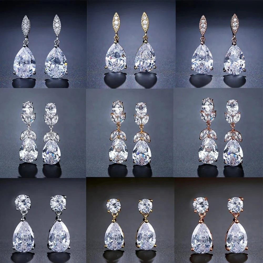 RAKOL EP091 fine jewelry  gold plated cubic zirconia earrings women  diamond drop  studs earrings jewelry