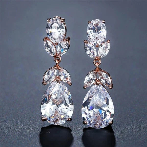 RAKOL EP091 fine jewelry  gold plated cubic zirconia earrings women  diamond drop  studs earrings jewelry