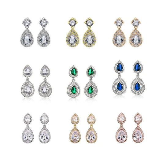 RAKOL EP091 fine jewelry  gold plated cubic zirconia earrings women  diamond drop  studs earrings jewelry