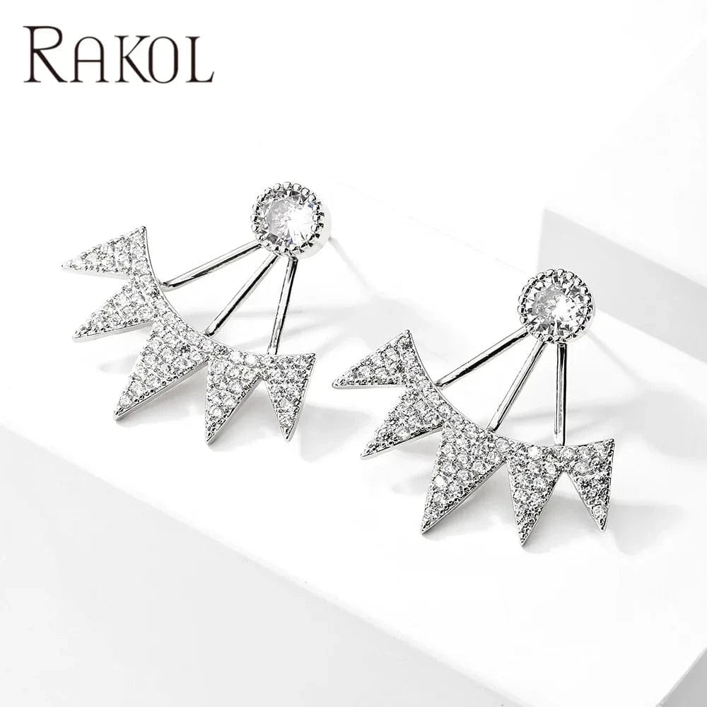 RAKOL EP1076 2022 new hot sell gold plated  bridal wedding ladies fashion cluster stud fine designer luxury earrings jewelry