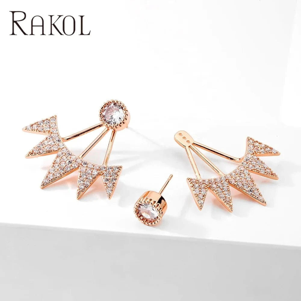 RAKOL EP1076 2022 new hot sell gold plated  bridal wedding ladies fashion cluster stud fine designer luxury earrings jewelry
