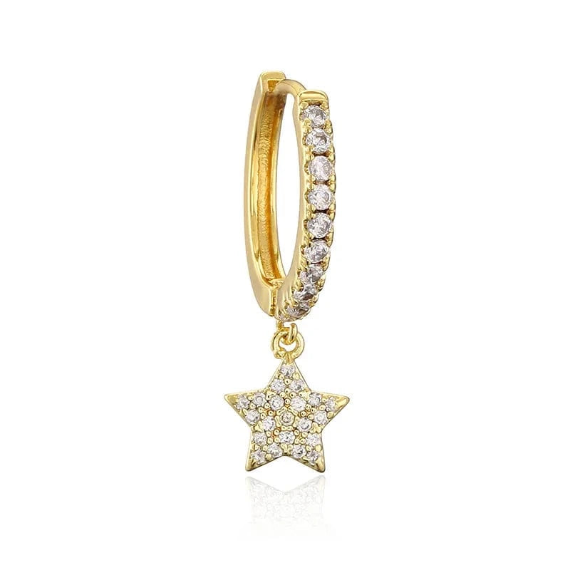 RAKOL EP1174 2022 Luxury Jewelry Hoop Earrings 18k Gold Plated Cubic Zirconia Huggie Earrings Heart Drop Earrings Jewelry Women