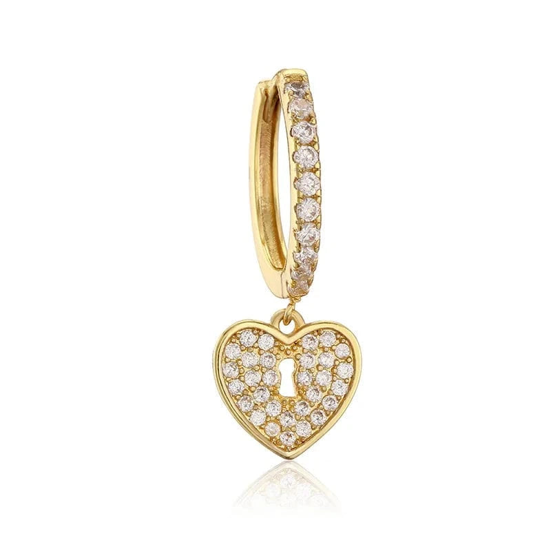 RAKOL EP1174 2022 Luxury Jewelry Hoop Earrings 18k Gold Plated Cubic Zirconia Huggie Earrings Heart Drop Earrings Jewelry Women