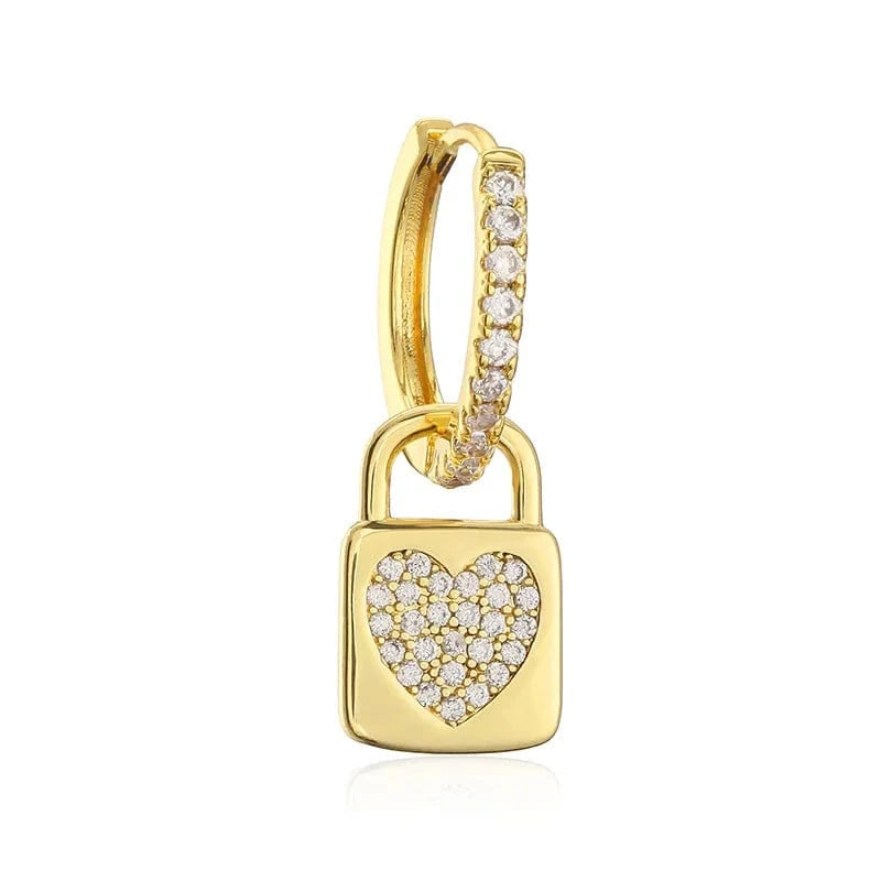 RAKOL EP1174 2022 Luxury Jewelry Hoop Earrings 18k Gold Plated Cubic Zirconia Huggie Earrings Heart Drop Earrings Jewelry Women