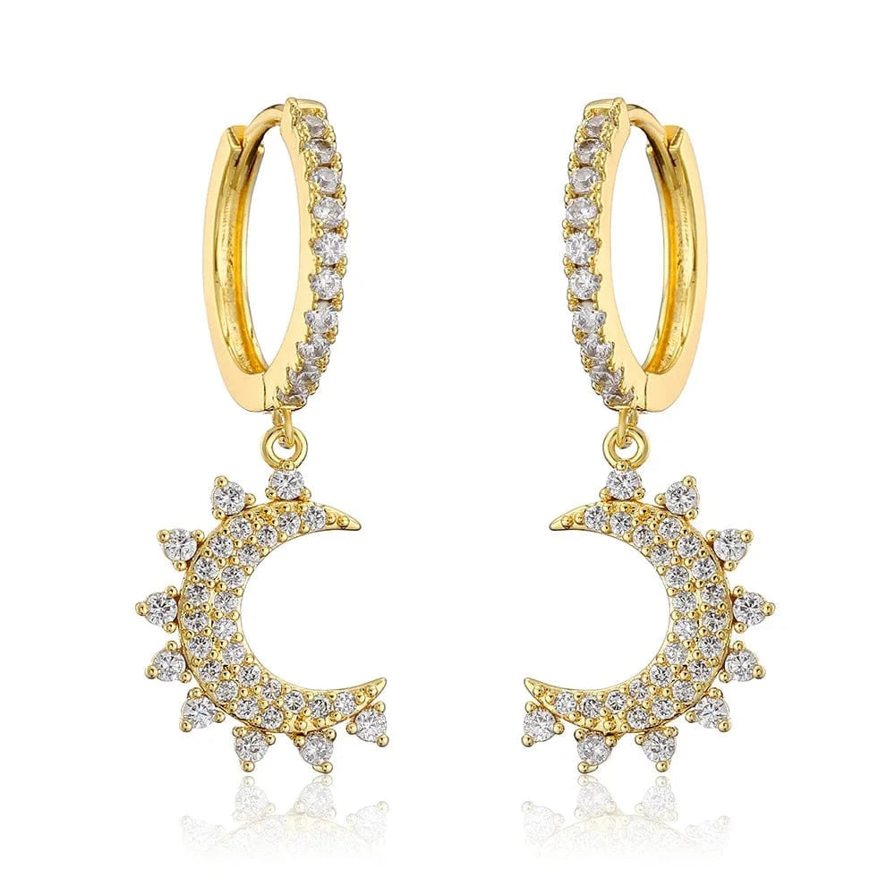 RAKOL EP1174 2022 Luxury Jewelry Hoop Earrings 18k Gold Plated Cubic Zirconia Huggie Earrings Heart Drop Earrings Jewelry Women