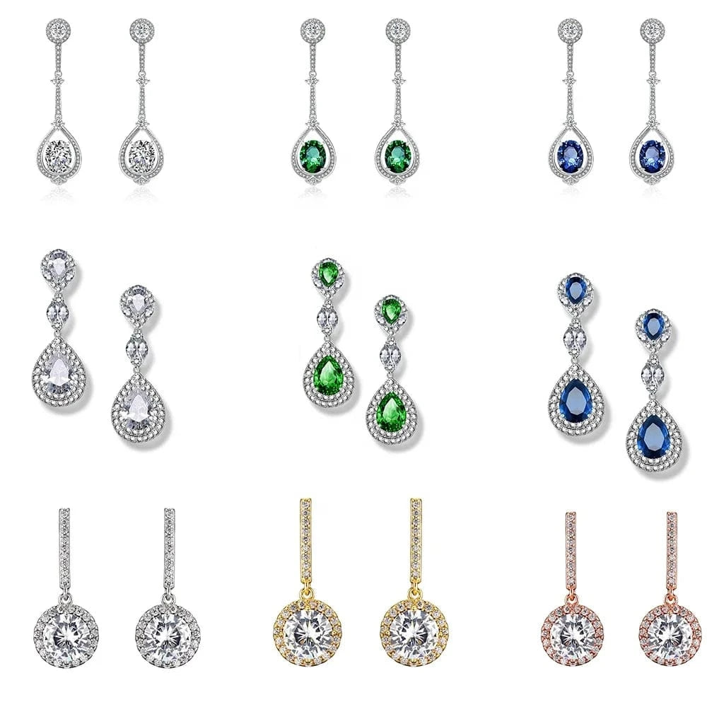 RAKOL EP2040  luxury women's gold plated diamond drop earrings bridal  earrings jewelry  2022