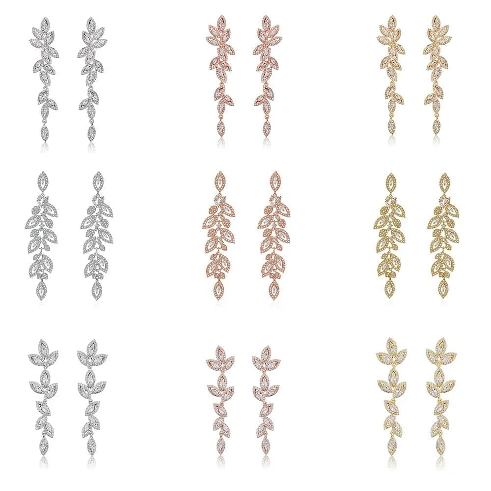 RAKOL  EP2144 wholesale luxury  gold plated women's long earings jewelry 2022 bridal big  statement earrings  jewelry women