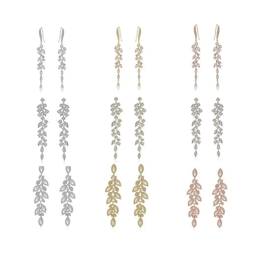 RAKOL  EP2144 wholesale luxury  gold plated women's long earings jewelry 2022 bridal big  statement earrings  jewelry women